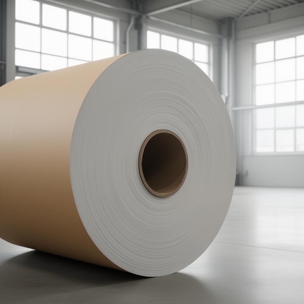 Industrial paper reel in a German warehouse